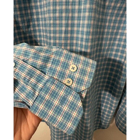 Mens Southern Shirt Company Blue Plaid Button Down Dress Shirt Large - Picture 5 of 6